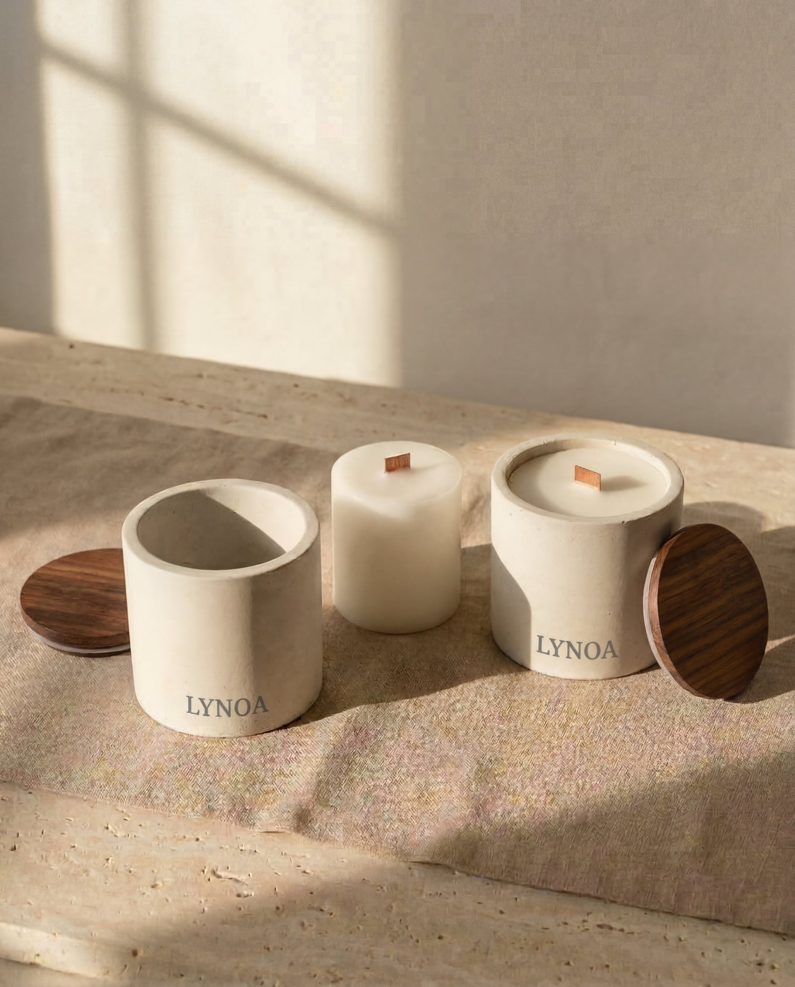 LYNOA Betonkerze mit Refill-System
